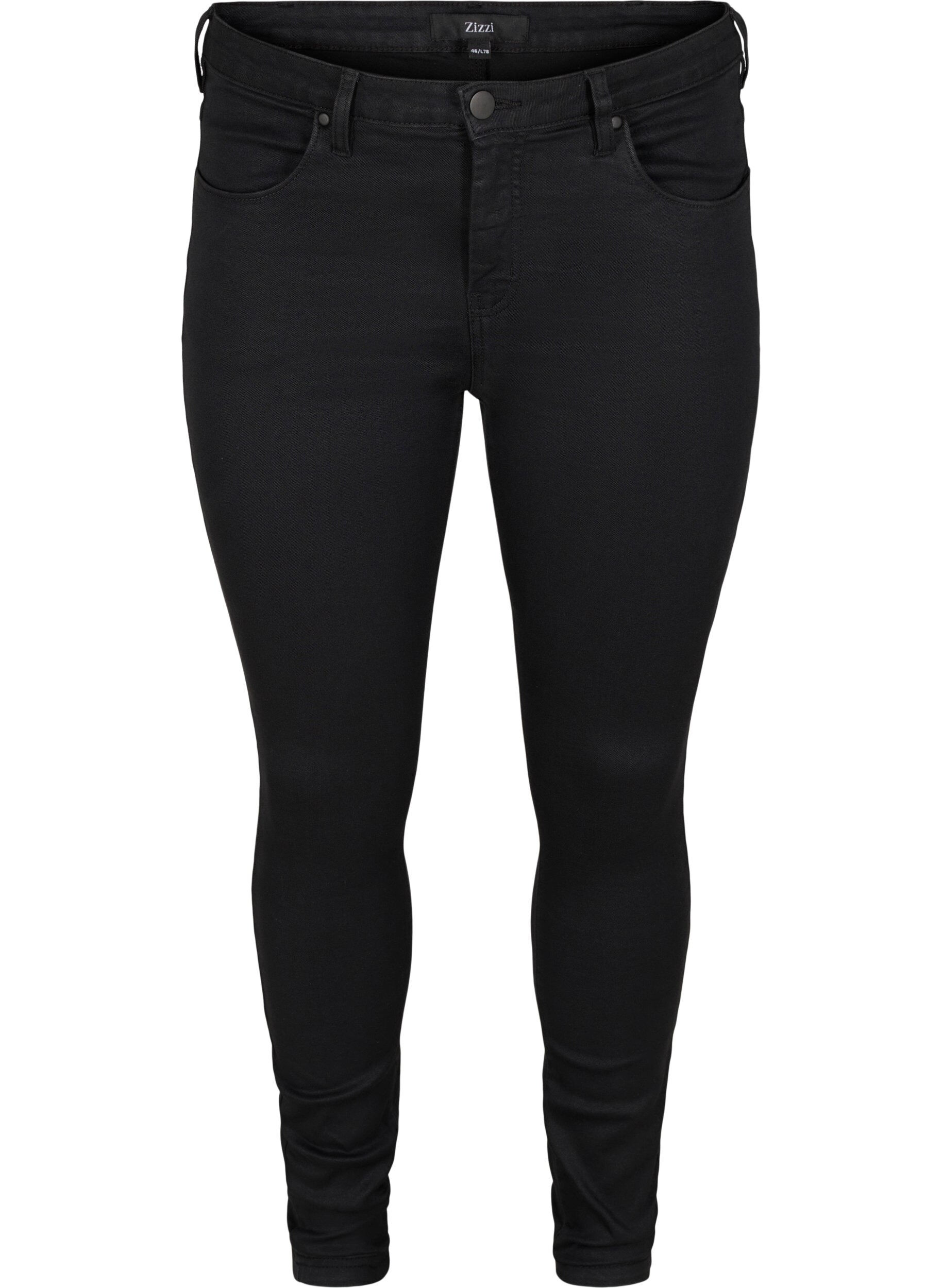 Zizzi Super slim Amy jeans med h&oslash;yt liv, Black, Packshot image number 0
