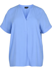 Kortermet bluse med V-hals