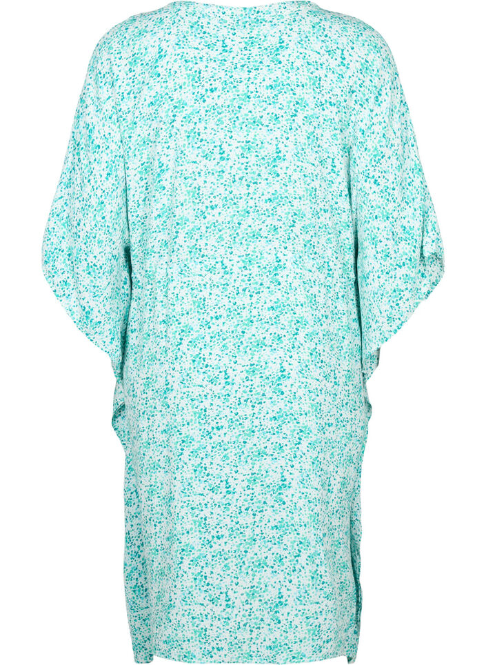 Kaftan i viskose med print, Green Dot, Packshot image number 1