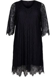 Blondekjole med 3/4-ermer, Black
