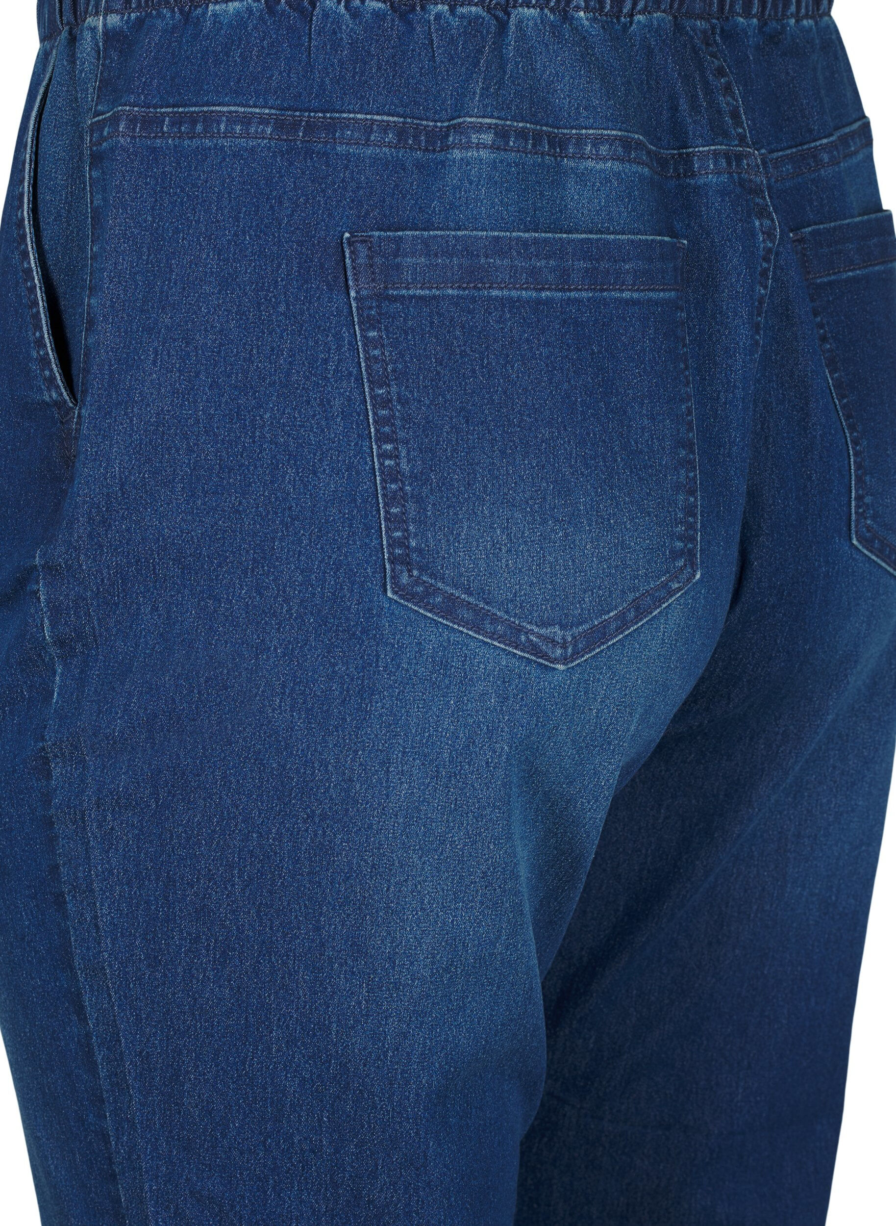 ZizziJoggebukse i denim med lommer, Bl&aring;, Packshot image number 3