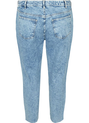 Mom fit Mille jeans med blomster, Blue denim, Packshot image number 1