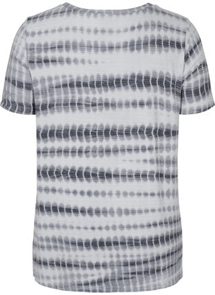 Kortermet T-skjorte i viskose med tie-dye mønster, White, Black Tie Dye, Packshot image number 1