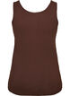 Ensfarget basic topp i bomull, Brun, Packshot image number 1