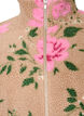 Blomstret fleecejakke med h&oslash;y hals og glidel&aring;s, Beige, Packshot image number 2