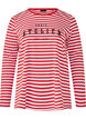 Stripete bluse med motiv, Whitew.FlameS.Stripe, Packshot image number 0