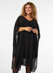 Kort chiffonkjole med V-hals, Svart, Model image number 2
