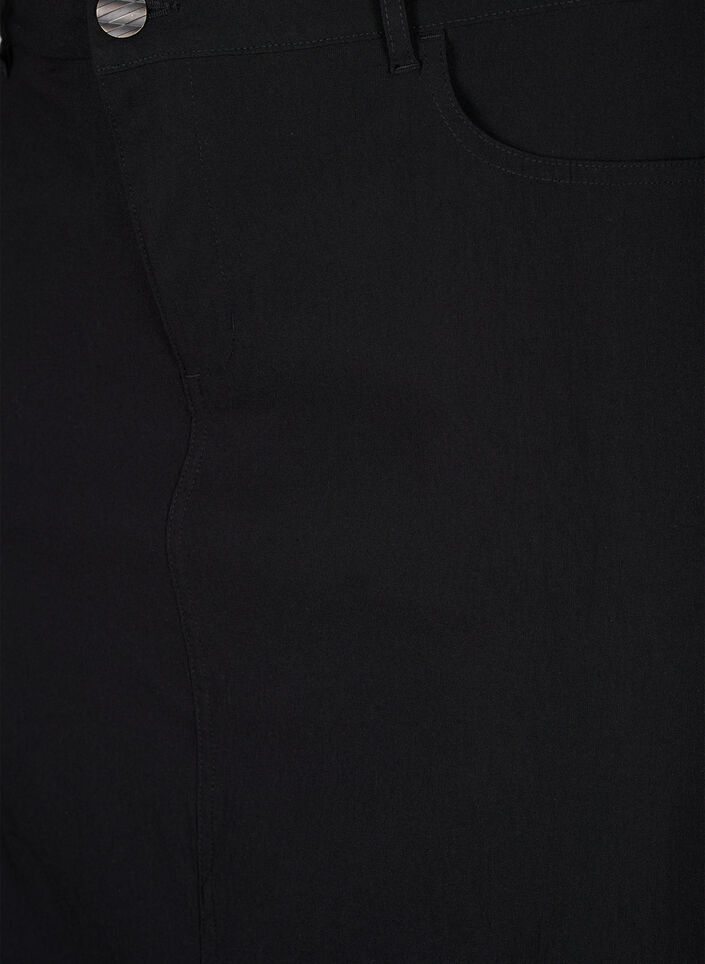 Langt skjørt med splitt foran, Black, Packshot
