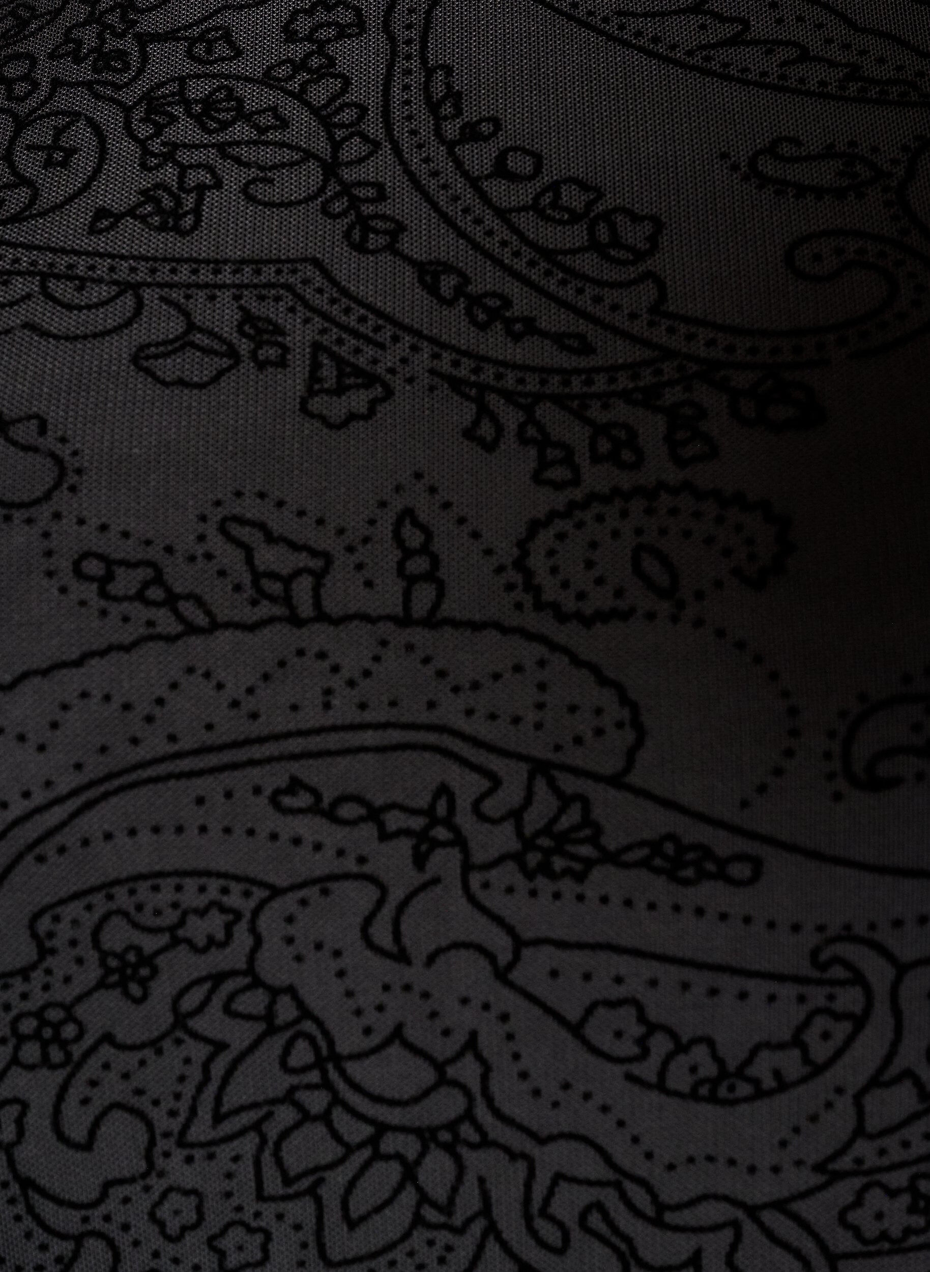 ZizziMeshbluse med paisleytrykk og asymmetrisk kant, Svart, Packshot image number 2