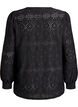 Langermet bluse med hullbroderi, Svart, Packshot image number 1