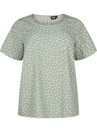 FLASH - Kortermet bluse med trykk, Iceberg Green Dot