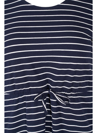 Kortermet bomullstunika med striper, Blue Stripe, Packshot image number 2