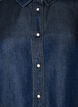 Denimkjole i lyocell med knapper og korte ermer, Bl&aring;, Packshot image number 2