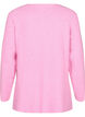Strikket bluse med rund hals, Begonia Pink Mel., Packshot image number 1