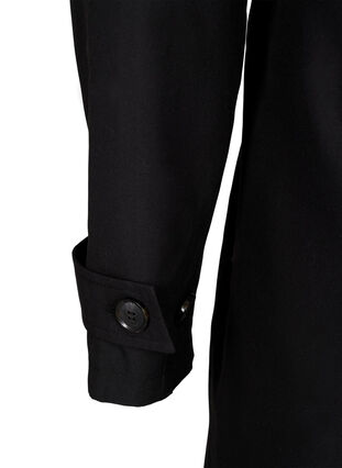 Trenchcoat med belte og slisse, Black, Packshot image number 4
