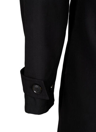 Zizzi Trenchcoat med belte og slisse, Black, Packshot image number 4