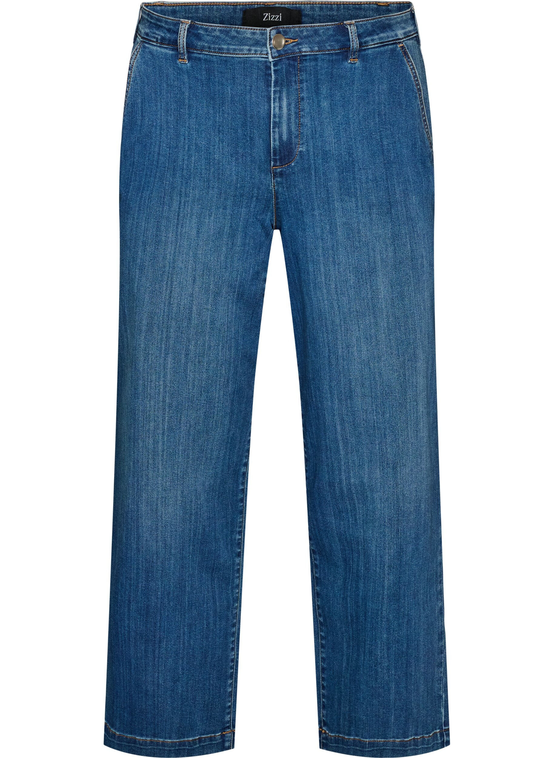 ZizziWide fit Myra jeans med h&oslash;y midje, Bl&aring;, Packshot image number 0
