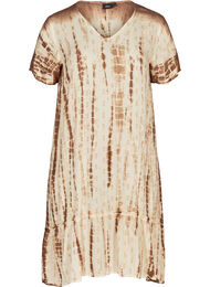 Kortermet kjole med print, Off white comb
