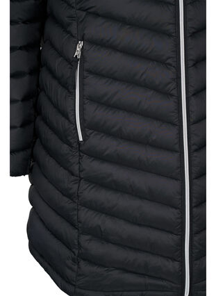 Lett jakke med lommer og avtakbar hette, Black, Packshot image number 3