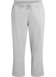 Sweatpants med høy midje og glittertråd, Grå