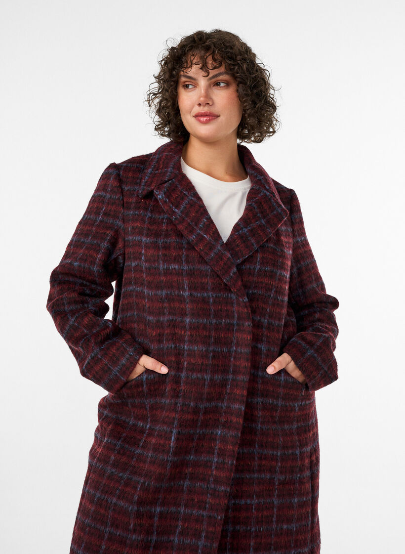 Rutete k&aring;pe med lommer, R&oslash;d, Model image number 2