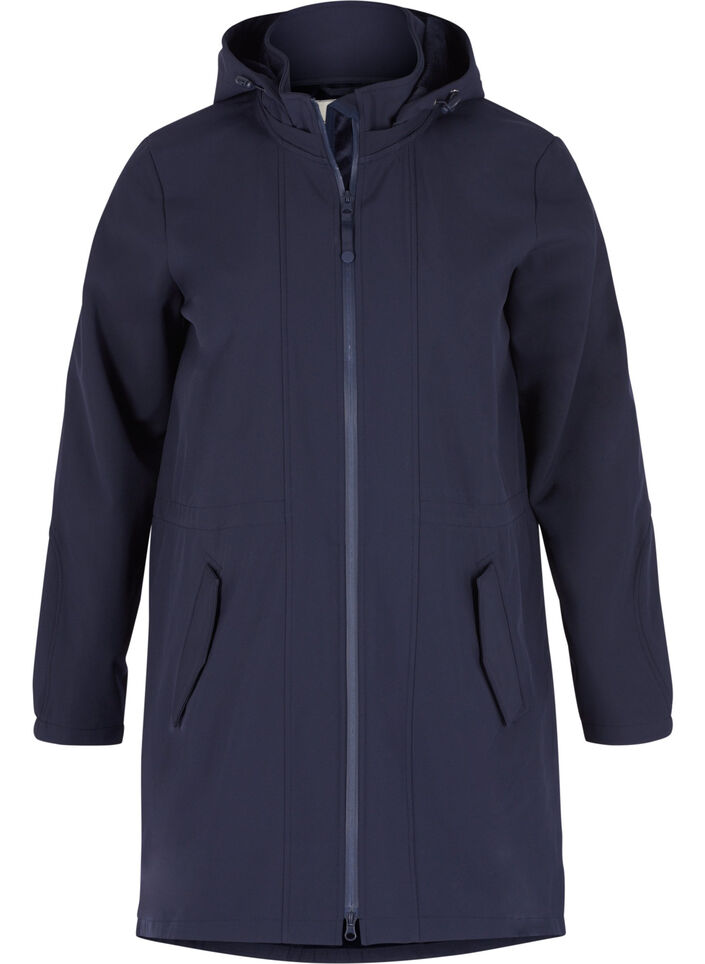 Softshelljakke med hette, Night Sky solid, Packshot