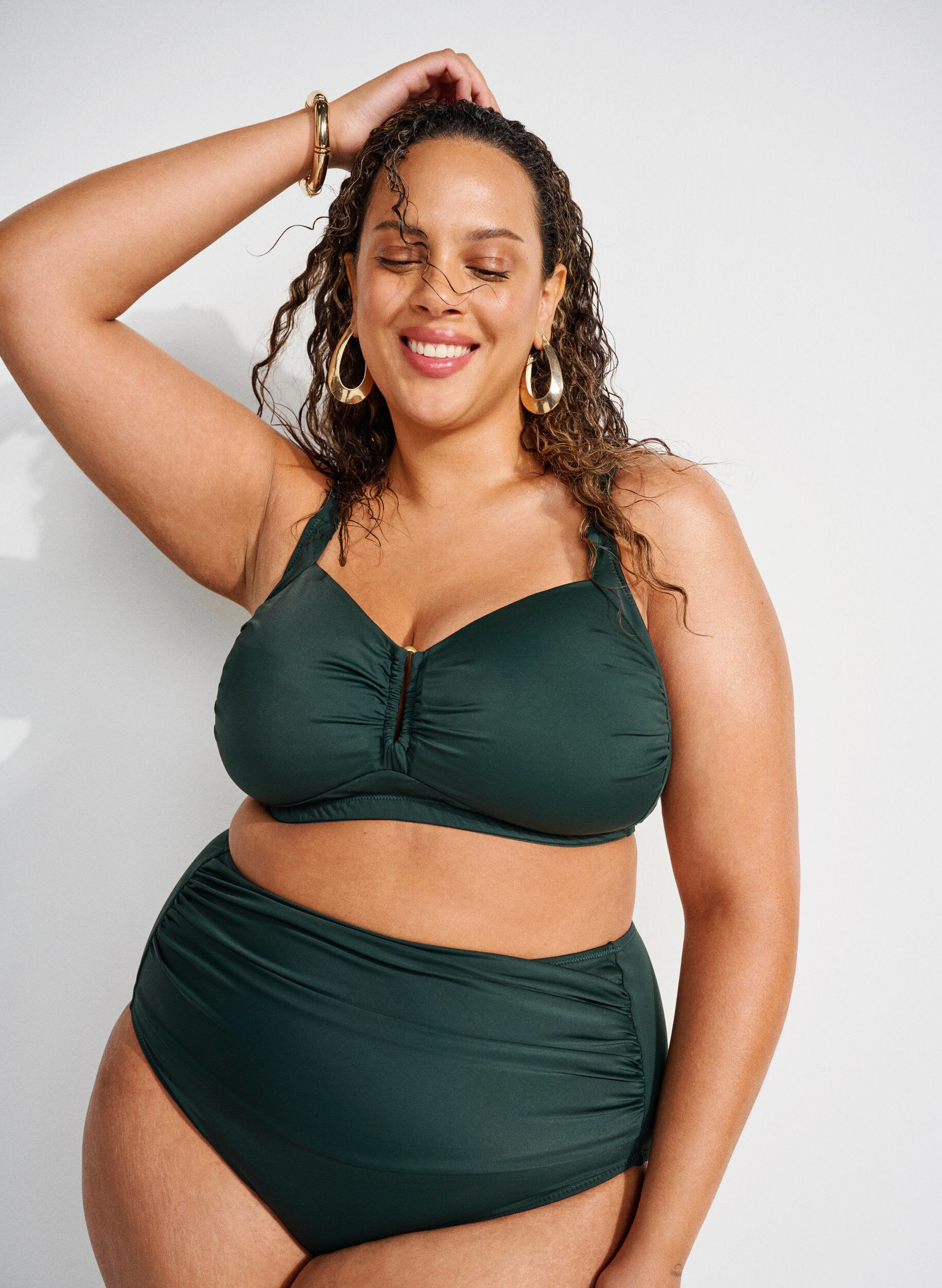 ZizziPolstret bikinioverdel med ringdetalj, Gr&oslash;nn, Image image number 0