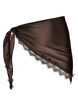 Satengskjerf med blondekant, Brun, Packshot image number 0
