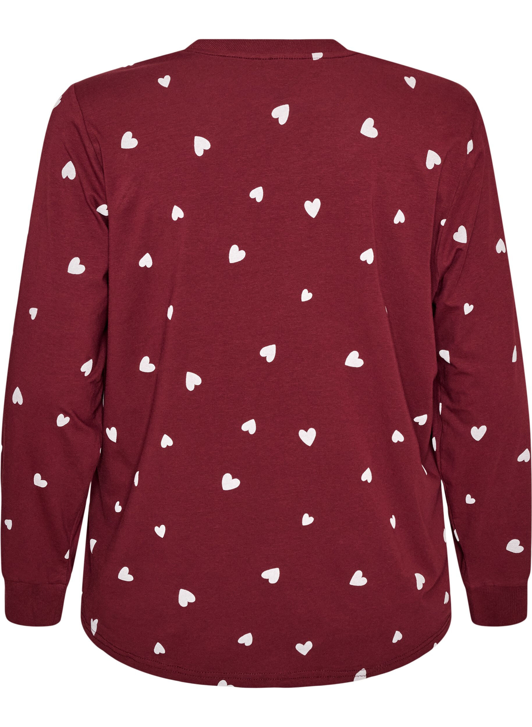 ZizziNattbluse med et trykk, R&oslash;d, Packshot image number 1