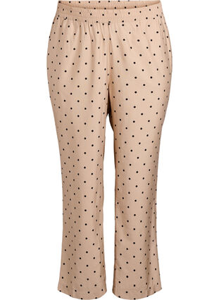 Zizzi Bukser med polkadotter og straight fit ben, Beige, Packshot image number 0