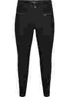 Tettsittende bukser med glidelåsdetaljer, Black