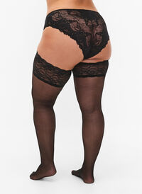 Selvsittende strømper i 20 denier, Black, Model