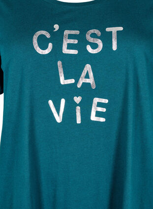 Zizzi Kortermet nattkjole i økologisk bomull, Grønn, Packshot image number 2