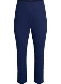 Pyjamasbukse med ribbestruktur og elastisk linning, Blå Pyjamasbukse med ribbestruktur og elastisk linning