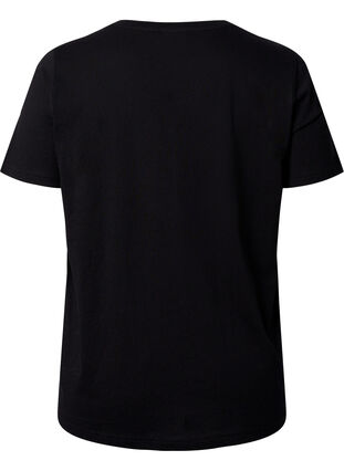 T-skjorte i bomull med trykk, Black SUN, Packshot image number 1