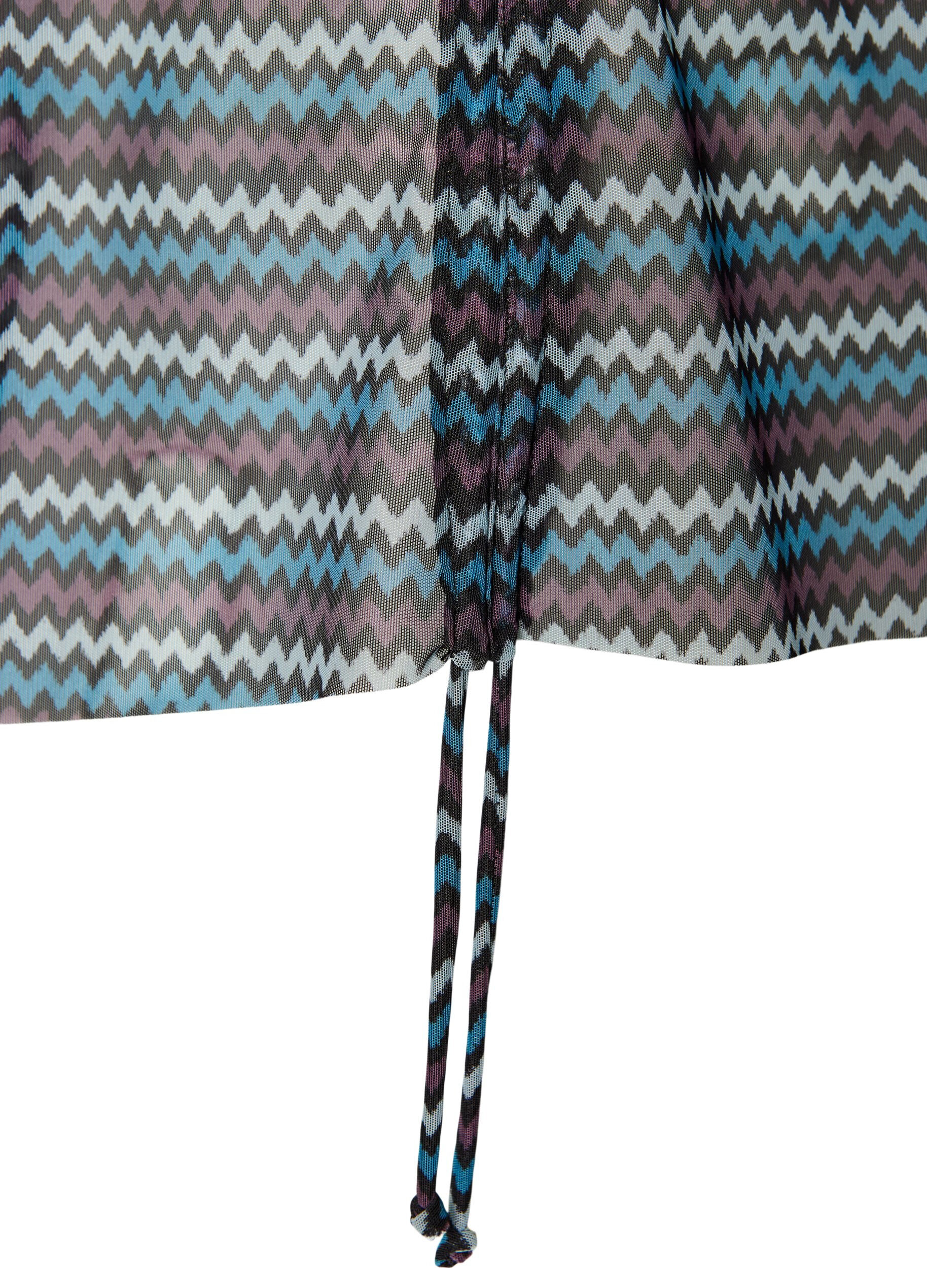 ZizziM&oslash;nstret tankini-topp med b&oslash;yle og kryssede stropper, Bl&aring;, Packshot image number 3