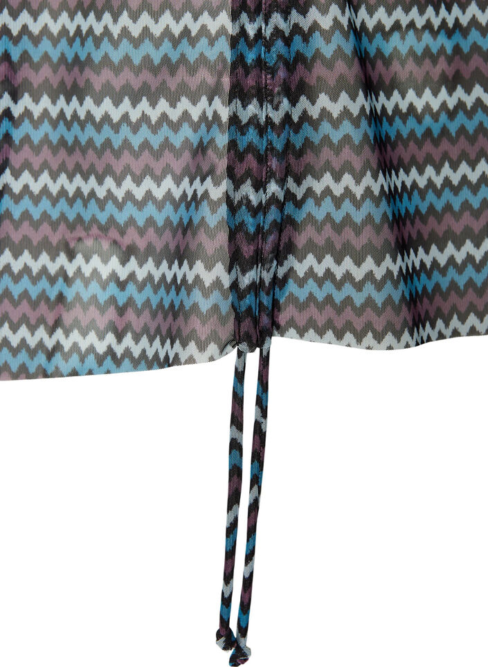 M&oslash;nstret tankini-topp med b&oslash;yle og kryssede stropper, Bl&aring;, Packshot image number 3