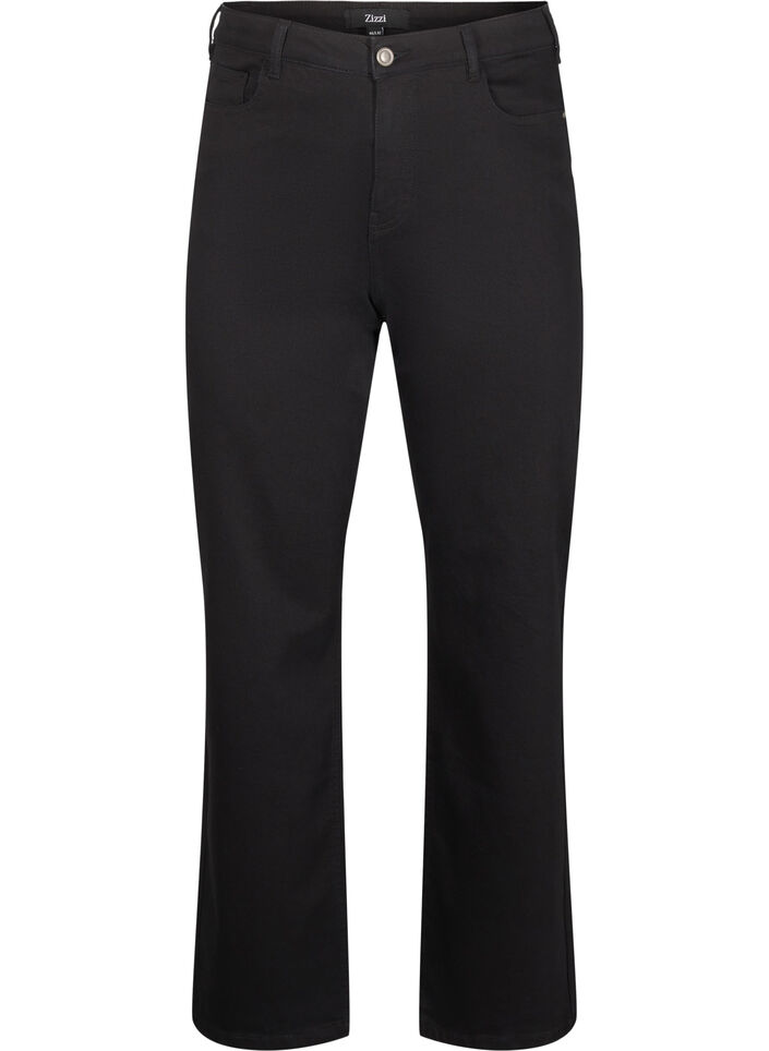Gemma jeans med høy midje og rett passform, Svart, Packshot image number 0