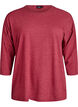 Jersey bluse med 3/4 ermer, R&oslash;d, Packshot image number 0