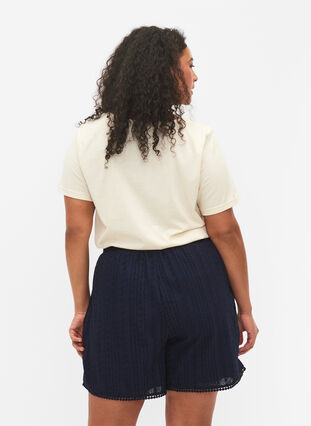 Shorts med strukturmønster, Navy Blazer, Model image number 1