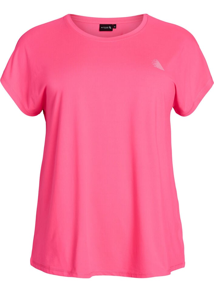 Ensfarget trenings-T-skjorte, Rosa, Packshot image number 0