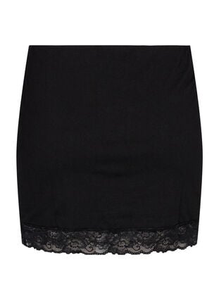 Zizzi 2-pakk toppforlenger med blondekant, Black/Black, Packshot image number 1