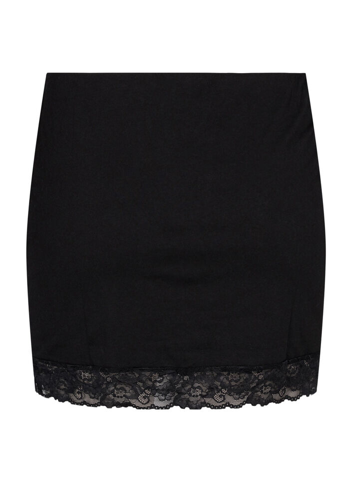 2-pakk toppforlenger med blondekant, Black/Black, Packshot image number 1