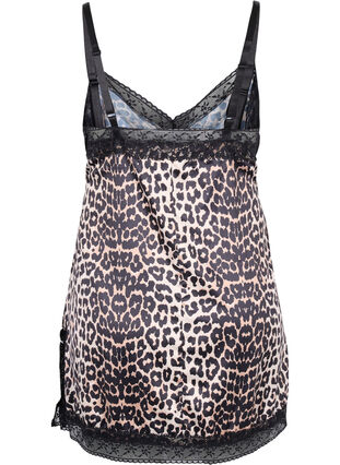 Nettkjole med leopardmønster og blonder, Animal Print, Packshot image number 1