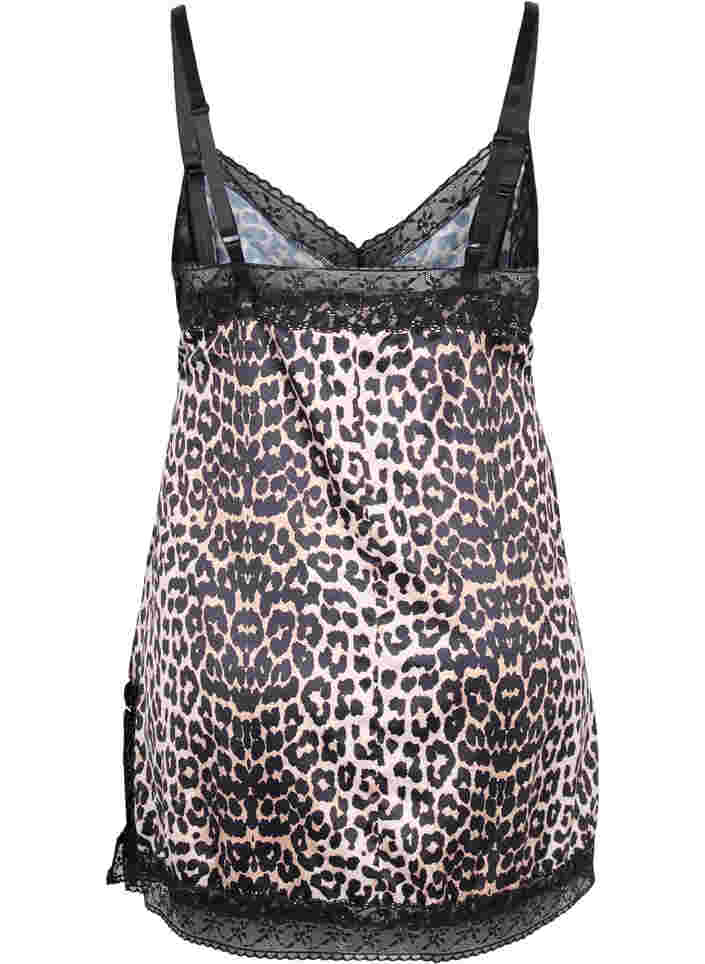 Nettkjole med leopardmønster og blonder, Animal Print, Packshot image number 1