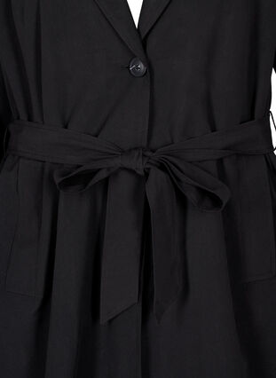 Zizzi Lang trenchcoat med belte, Black, Packshot image number 2