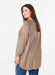 Strikkebluse med knapper i sidene, Beige, Model image number 2