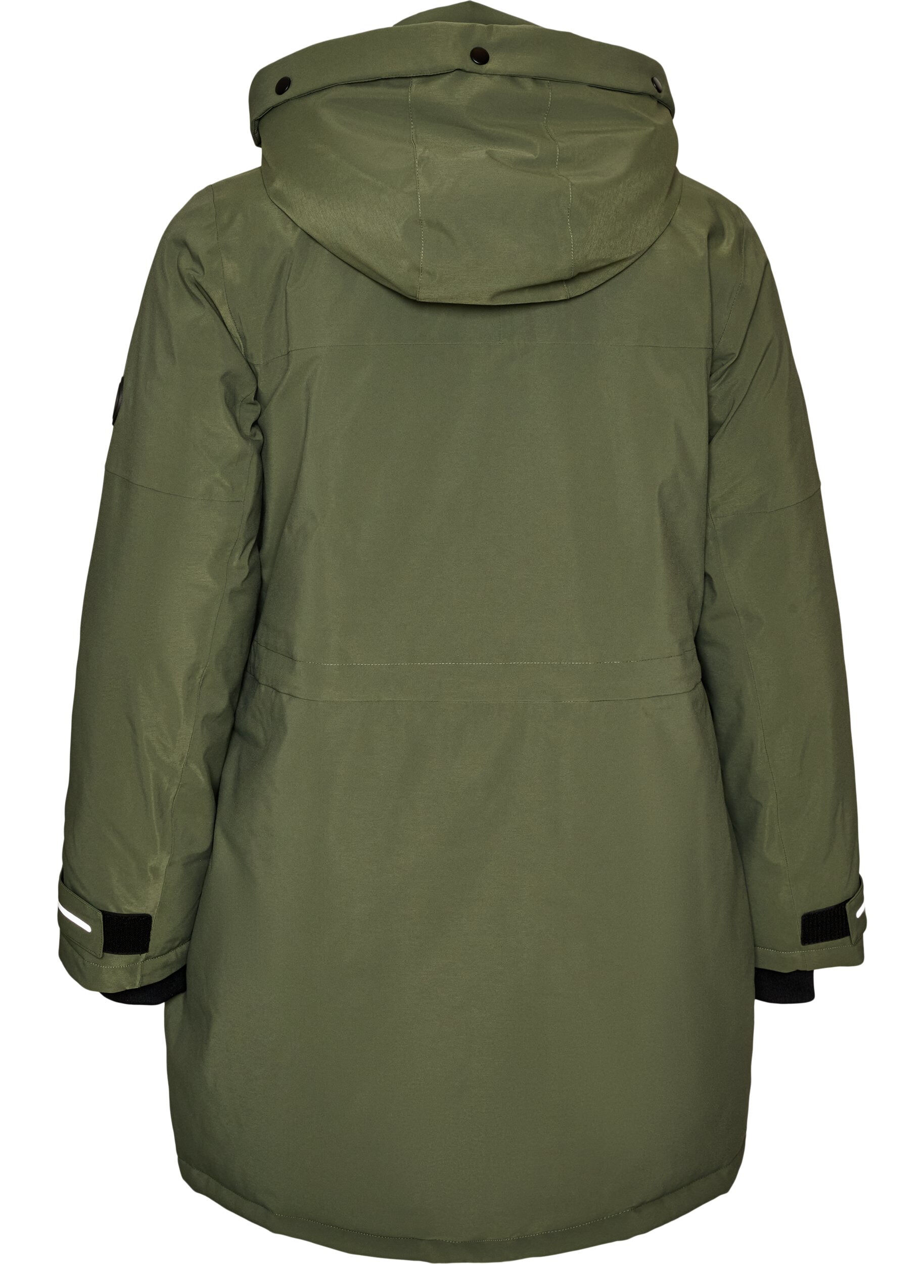 ZizziVannavst&oslash;tende parkas med hette og funksjonelle detaljer, Gr&oslash;nn, Packshot image number 1