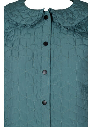 Quiltet jakke med krage og volangkant, Sagebrush Green, Packshot image number 2