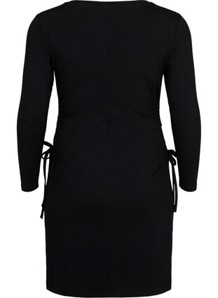 Tettsittende kjole med utskjæring, Black, Packshot image number 1